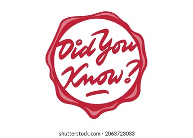 Did you know vector lettering design. Hand drawn typographic artwork