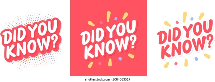 Did you know. Vector lettering banners set.