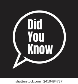 Did you know vector sign, did you know question design illustration