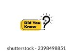Did you know vector template post icon for social media background, fun fact with lightbulb idea