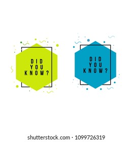 Did you Know Vector Template Design Illustration