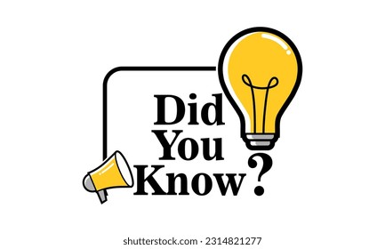 Did you know vector template post icon for social media background, fun fact blank template fyi vector with lightbulb idea