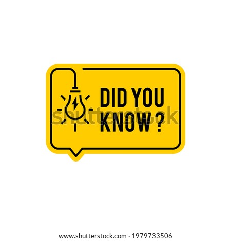 Did you know vector template post with idea bulb light icon for social media background, fun fact blank template fyi vector