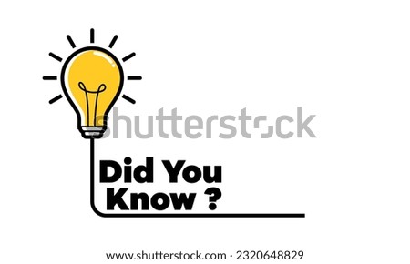 Did you know vector template post icon for social media background, fun fact blank template fyi vector with lightbulb idea