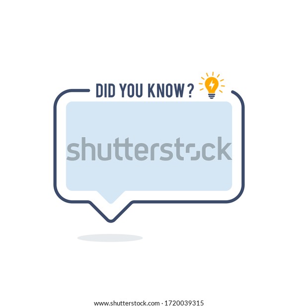 Did You Know Vector Template Post Stock Vector (Royalty Free) 1720039315