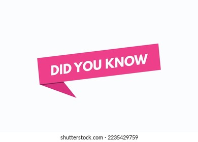 did you know vectors. sign  label speech bubble did you know
