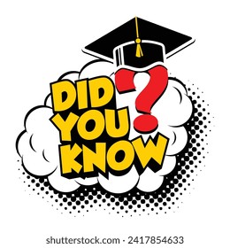 Did you know web banner, idea box, quote for interesting fact. Vector on transparent background