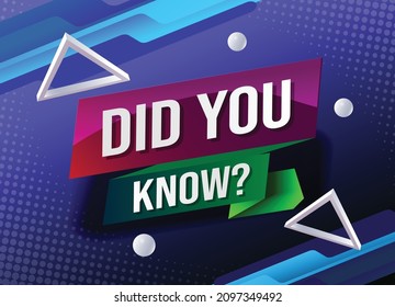 ¿Conocías el concepto de palabra ilustración vectorial con estilo 3d de elemento azul para usar página de inicio, plantilla, ui, web, aplicación móvil, afiche, banner, volante, fondo, tarjeta de regalo, cupón