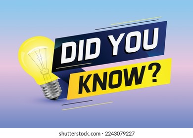 Did you know ? word concept vector illustration with Lamp and 3d style, landing page, template, ui, web, mobile app, poster, banner, flyer, background, gift card, coupon, label, wallpaper