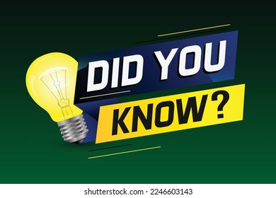 Did you know ? word concept vector illustration with Lamp and 3d style, landing page, template, ui, web, mobile app, poster, banner, flyer, background, gift card, coupon, label, wallpaper