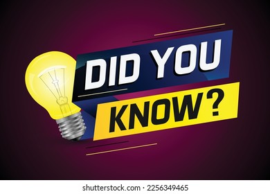 Did you know ? word concept vector illustration with Lamp and 3d style, landing page, template, ui, web, mobile app, poster, banner, flyer, background, gift card, coupon, label, wallpaper