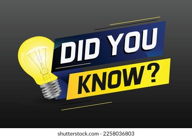 Did you know ? word concept vector illustration with Lamp and 3d style, landing page, template, ui, web, mobile app, poster, banner, flyer, background, gift card, coupon, label, wallpaper