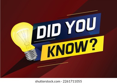 Did you know ? word concept vector illustration with Lamp and 3d style, landing page, template, ui, web, mobile app, poster, banner, flyer, background, gift card, coupon, label, wallpaper