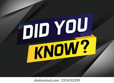 Did you know ? word concept vector illustration with Lamp and 3d style, landing page, template, ui, web, mobile app, poster, banner, flyer, background, gift card, coupon, label, wallpaper