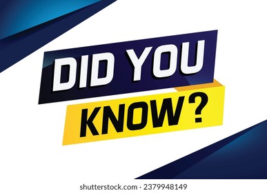 Did you know ? word concept vector illustration with 3d style, landing page, template, ui, web, mobile app, poster, banner, flyer, background, gift card, coupon, label, wallpaper