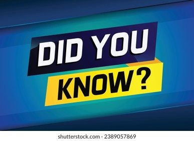 Did you know ? word concept vector illustration with 3d style, landing page, template, ui, web, mobile app, poster, banner, flyer, background, gift card, coupon, label, wallpaper