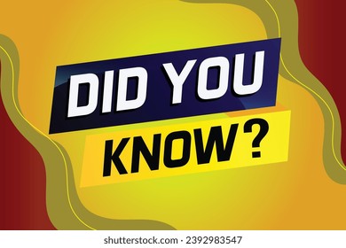 Did you know ? word concept vector illustration with 3d style, landing page, template, ui, web, mobile app, poster, banner, flyer, background, gift card, coupon, label, wallpaper