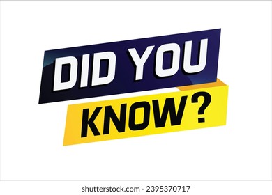 Did you know ? word concept vector illustration with 3d style, landing page, template, ui, web, mobile app, poster, banner, flyer, background, gift card, coupon, label, wallpaper