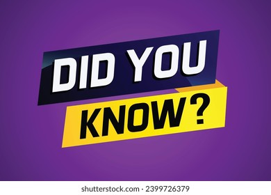 Did you know ? word concept vector illustration with 3d style, landing page, template, ui, web, mobile app, poster, banner, flyer, background, gift card, coupon, label, wallpaper