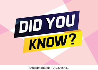 Did you know ? word concept vector illustration and 3d style, landing page, template, ui, web, mobile app, poster, banner, flyer, background, gift car