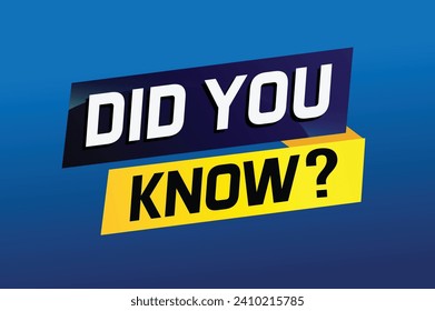 Did you know ? word concept vector illustration and 3d style, landing page, template, ui, web, mobile app, poster, banner, flyer, background, gift card, coupon, label, wallpaper	
