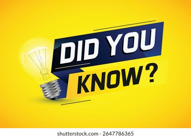 Did you know ? word concept vector illustration with Lamp and 3d style, landing page, template, ui, web, mobile app, poster, banner, flyer, background, gift card, coupon, label, wallpaper 