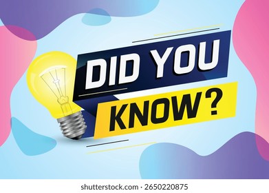 Did you know ? word concept vector illustration with Lamp and 3d style, landing page, template, ui, web, mobile app, poster, banner, flyer, background, gift card, coupon, label, wallpaper 