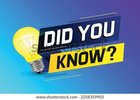 Did you know ? word concept vector illustration with Lamp and 3d style, landing page, template, ui, web, mobile app, poster, banner, flyer, background, gift card, coupon, label, wallpaper