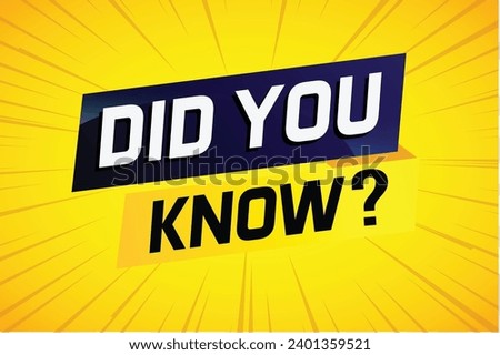 Did you know ? word concept vector illustration with 3d style, landing page, template, ui, web, mobile app, poster, banner, flyer, background, gift card, coupon, label, wallpaper