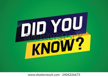 Did you know ? word concept vector illustration and 3d style, landing page, template, ui, web, mobile app, poster, banner, flyer, background, gift card, coupon, label, wallpaper
