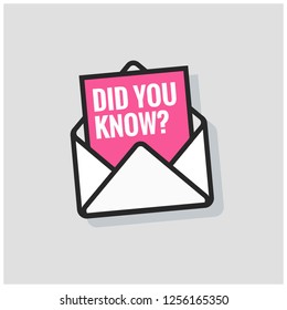Did You Know Written Inside an Envelope
