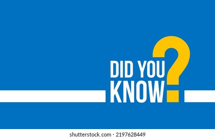 did you know and yellow question mark, vector poster or banner, social media post