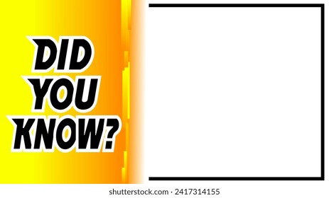 Did you know yellow and white empty copy space presentation of facts background