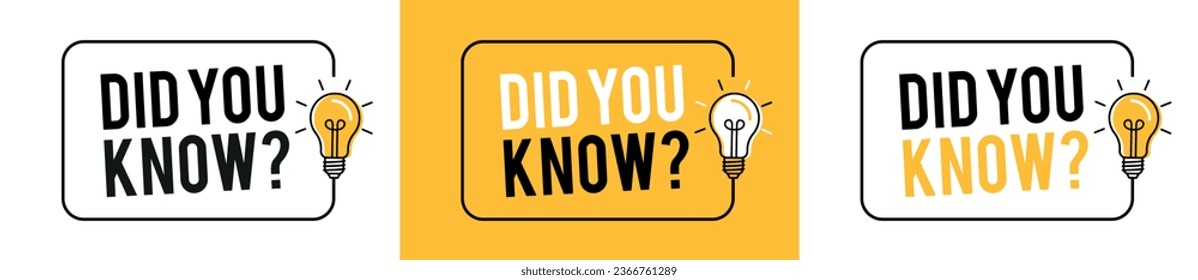 Did you know? with light bulb