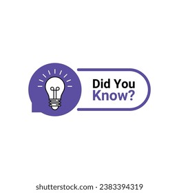 Did You Know? Logo design with light bulb, idea box, quote for interesting fact. . Banner design for business, marketing and advertising. Loudspeaker Vector illustration