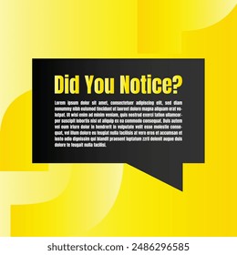 Did you notice question sign illustration, Do you know fun fact sign design, Did you know information and education sign design