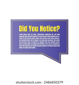 Did you notice question sign illustration, Do you know fun fact sign design, Did you know information and education sign design