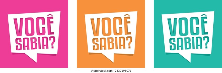 Você sabia?, did you know? in Portuguese