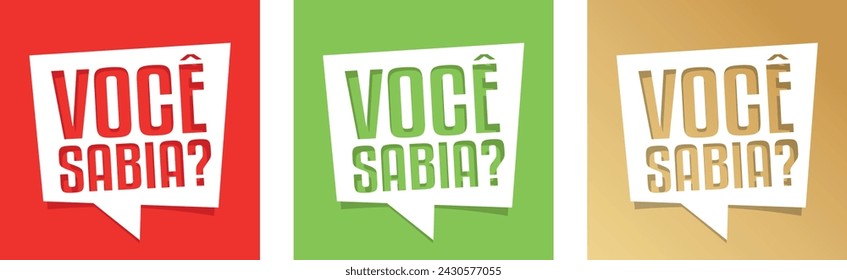 Você sabia?, did you know? in Portuguese