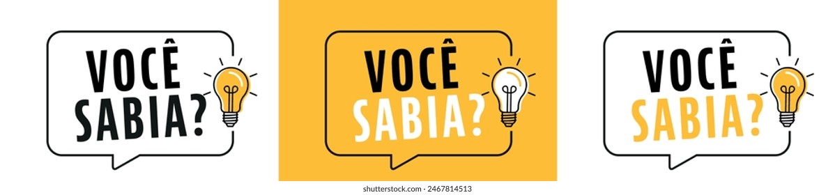 Você sabia?, did you know? in Portuguese