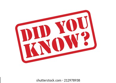 DID YOU KNOW? red Rubber Stamp vector over a white background.