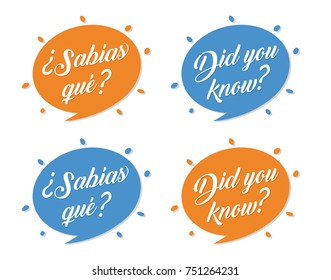 did you know?/ sabias que? English spanish phrase