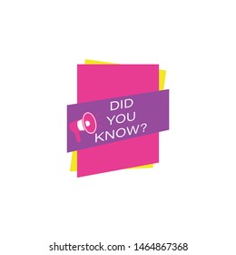 did you know? tag, color, megaphone icon