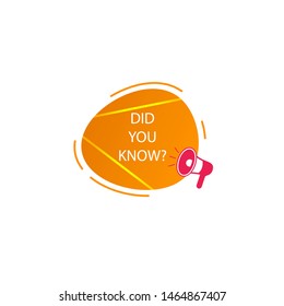 did you know? tag, color, megaphone, orange icon