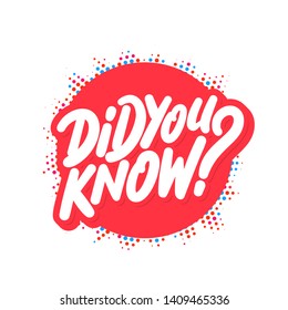 Did you know? Vector banner.