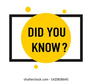 Did you know? Vector illustration on white background