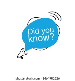 Did you know? Vector illustration on white background.