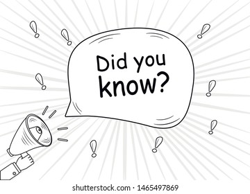 Did you know? Vector illustration on white background.
