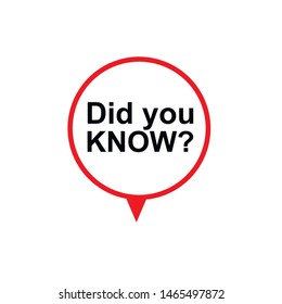 Did you know? Vector illustration on white background.