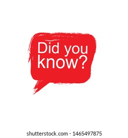 Did you know? Vector illustration on white background.